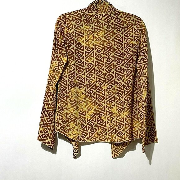 Soft Surroundings Womens Cardigan With Beaded Detail In Brown & Yellow - Picture 4 of 8